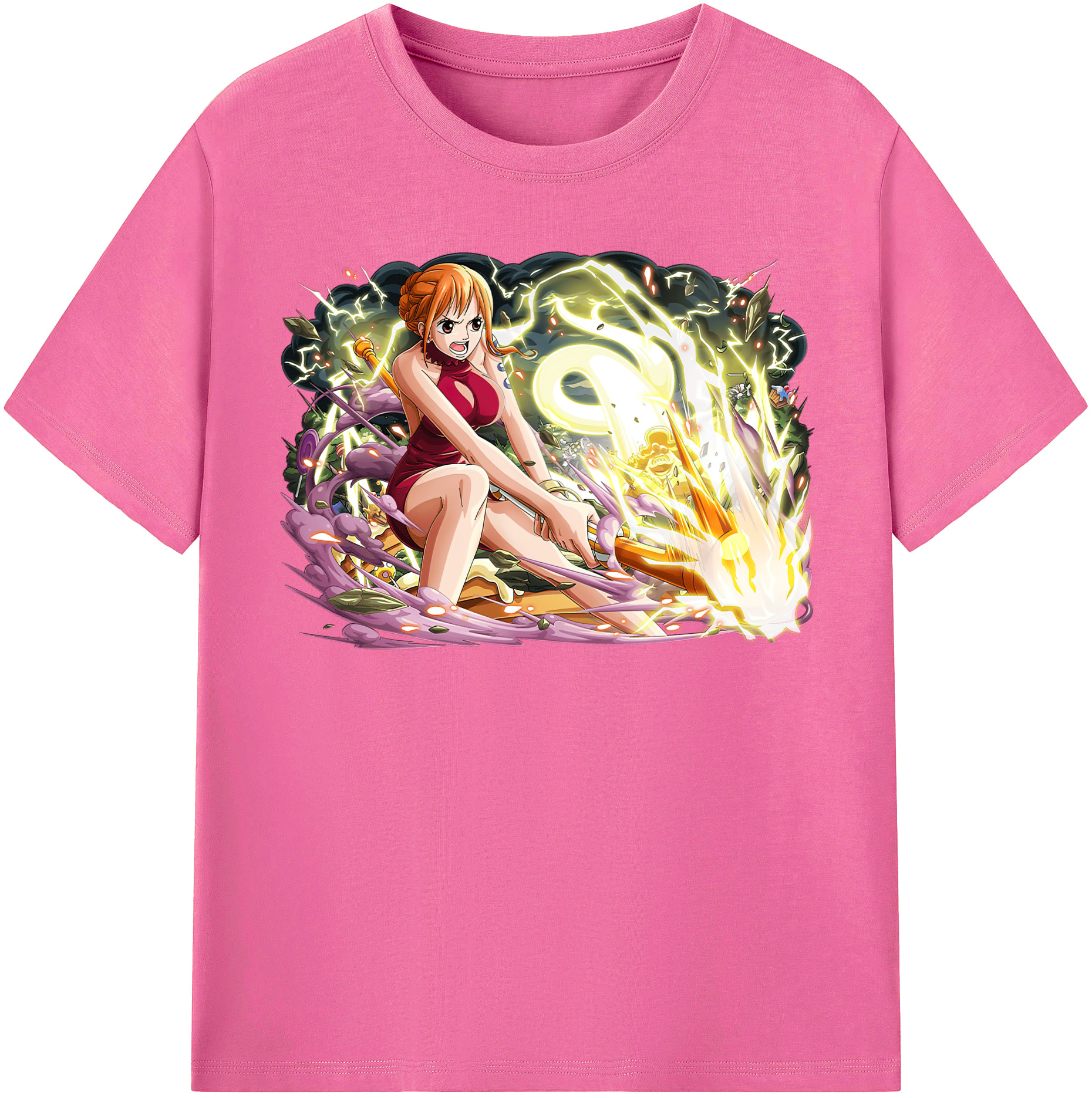 （画像用） ワンピース ナミ ONE PIECE Nami レディースカジュアルプリントTシャツ（綿100％）